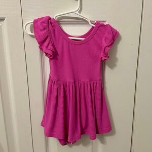 Little Sleepies pink ribbed dress 6-12m